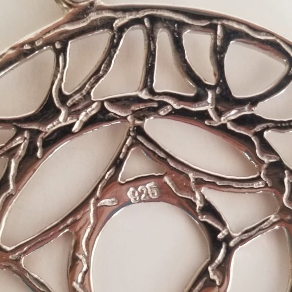 Sterling Silver High Polish Non Tarnish Spiral Circle Rose Gold Pendant Necklace - Picture 3 of 6